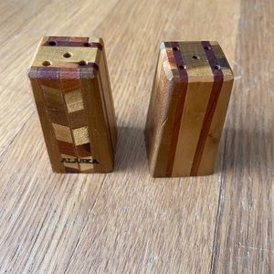 Vintage Teakwood Salt and Pepper Shakers